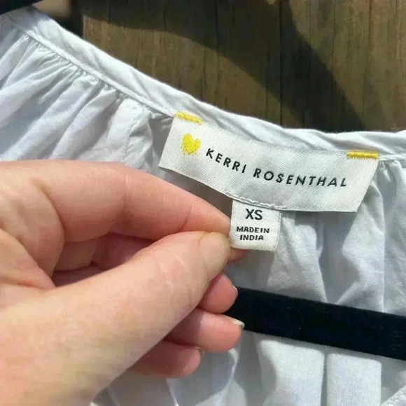 Kerri Rosenthal - Elise Blouse in White XS yellow embroidered heart - Picture 8 of 8